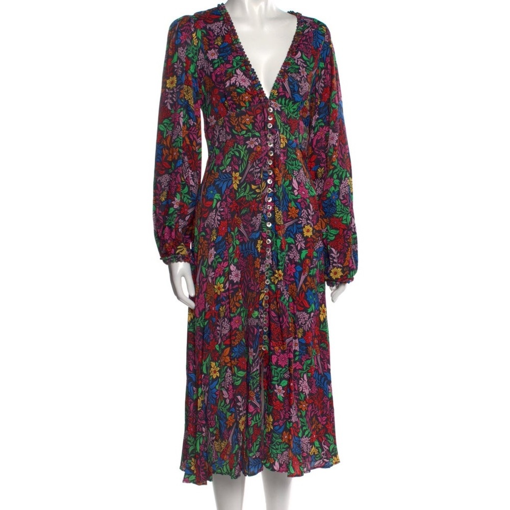 Farm Rio Floral Printed Midi Dress